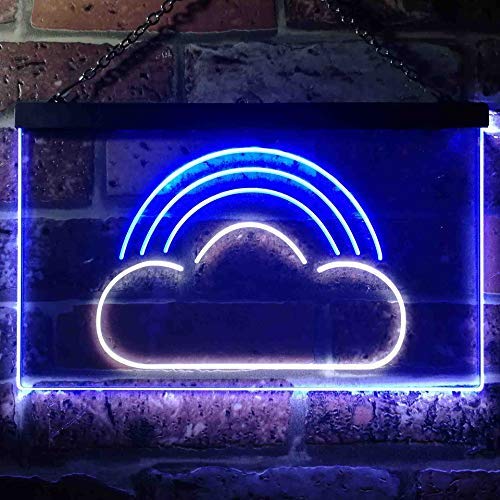 Rainbow Cloud Bed Room Decor Dual LED Neon Light Sign